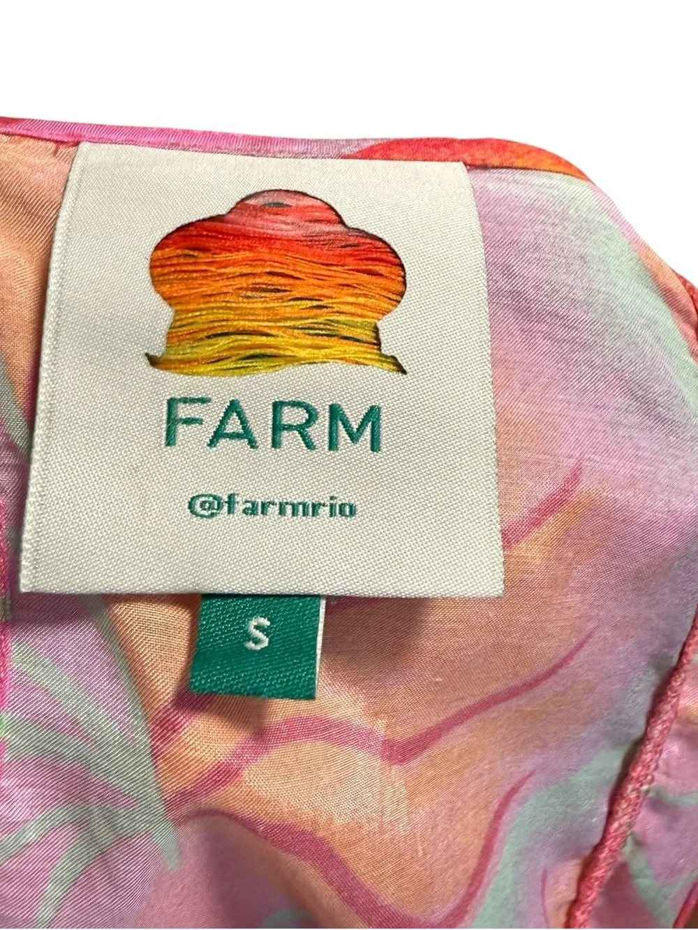 FARM Rio Bright Forest Frilled Top and Smocked Waist Pants RARE SET Size Small
